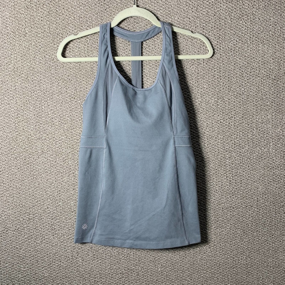 Athleta Womens Tank Top Size Medium Gray Stunner T-Strap Athletic‎ Training Gym